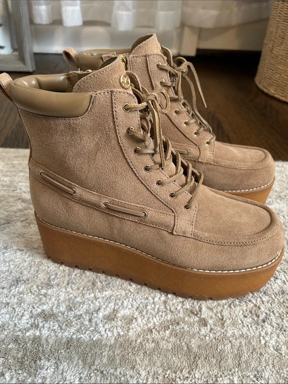 michael kors kenny suede platform boots